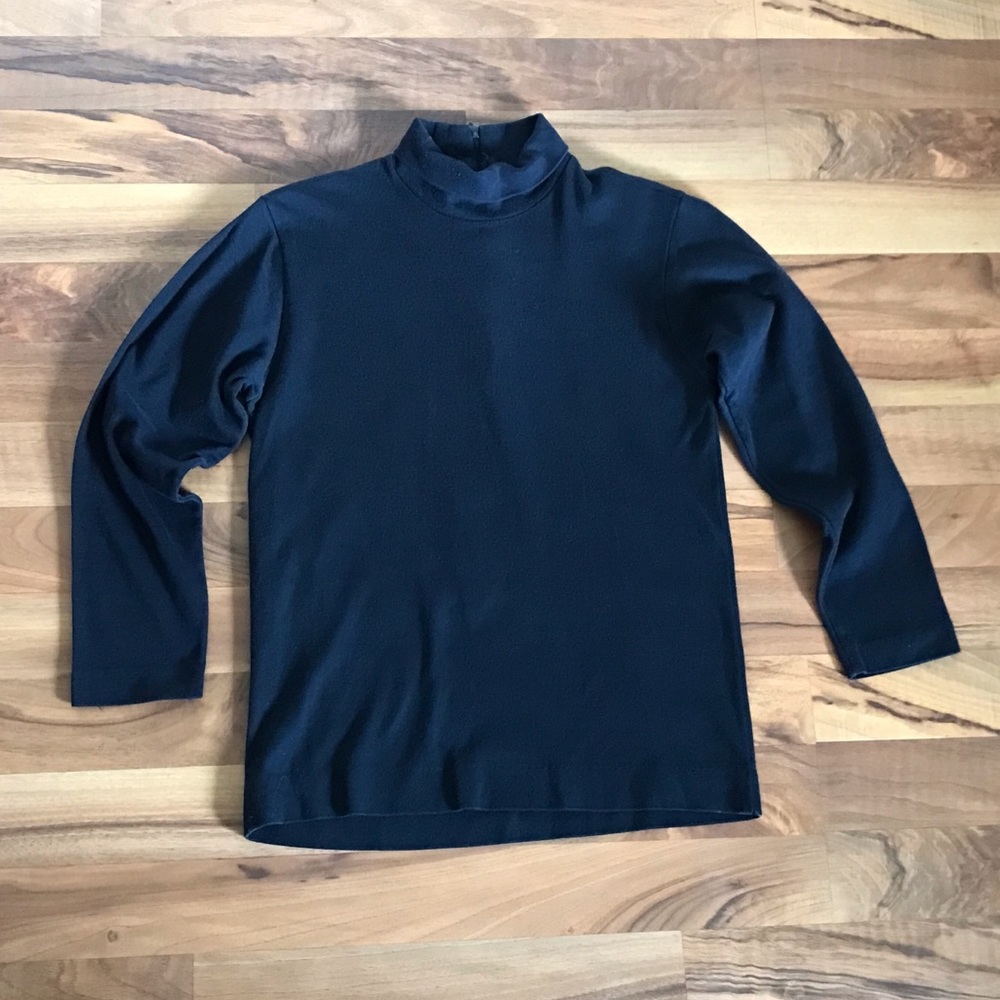 Vintage black cotton mock neck sweater